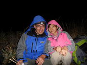 На връх Чуанди Динг, вечерта, аз и Му Дзуй - At Chuandi Ding peak, evening, me and Mu Zui