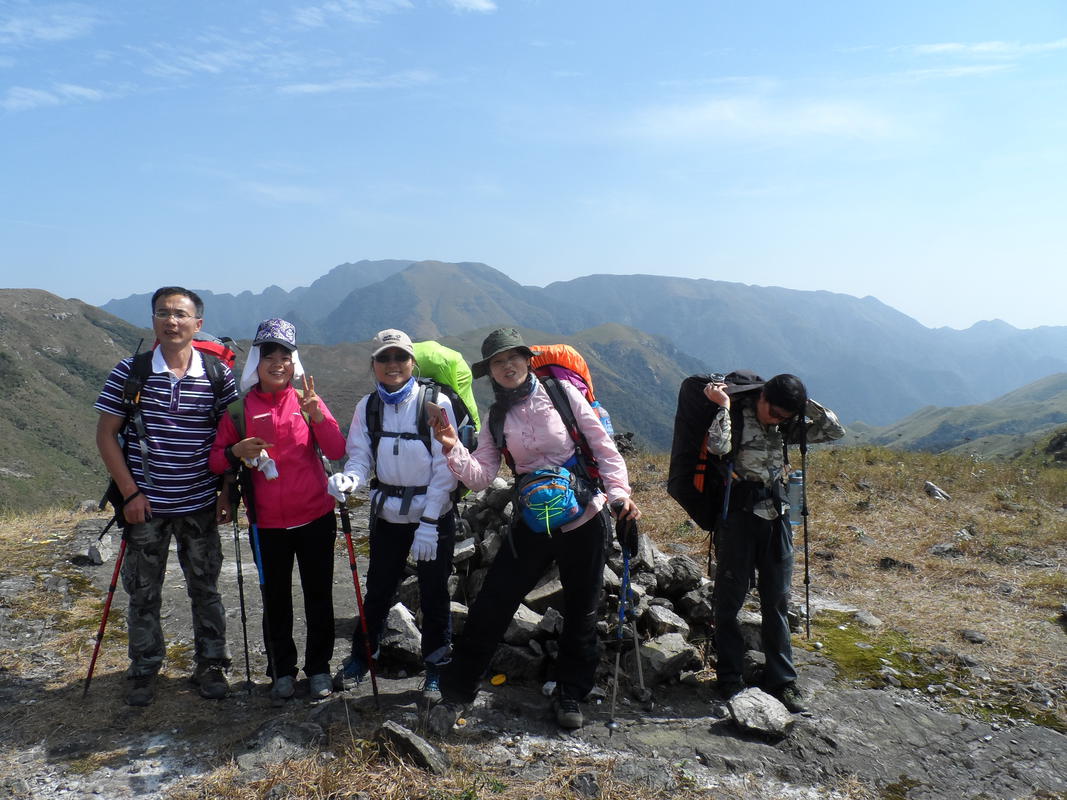 Част от групата, на връх Гаоджан - Part of the team, at Gaozhang peak
