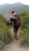 Trekking: Feilai monastery (3450 m) to Rongzong bridge on Mekong river (2050 m); 20.08.2015; on the extreme path to Rongzong bri