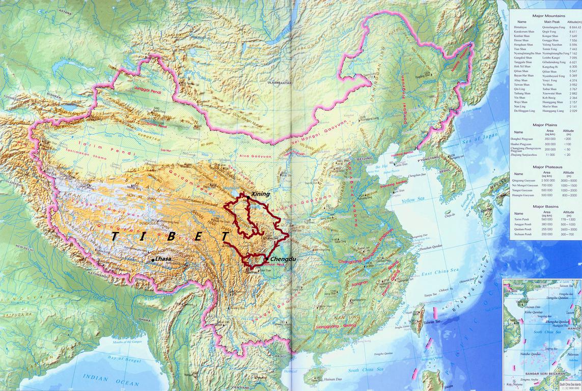CHINARELIEFMAP-QingChuanZang route