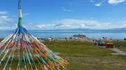 August 12: Qinghai lake (青海湖, མཚོ་སྔོན་པོ།）, 3210 m altitude Август 12: Езерото Чинхай (青海湖, མཚོ་སྔོན་པོ།）, 3210 м височина