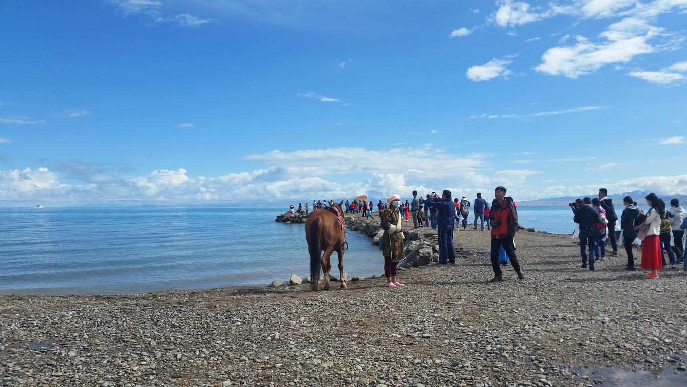 August 12: Qinghai lake (青海湖, མཚོ་སྔོན་པོ།）, 3210 m altitude Август 12: Езерото Чинхай (青海湖, མཚོ་སྔོན་པོ།）, 3210 м височина