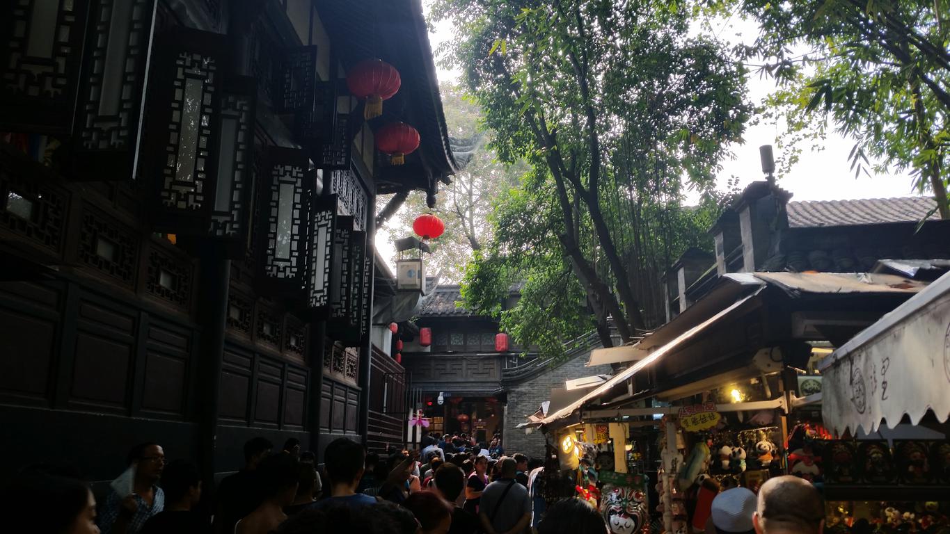 August 16:Chengdu (成都）, 460 m altitude， Jin Li ancient street (锦里古街) Август 16: Чънду  (成都）, 460 м височина, старинна улица Джин